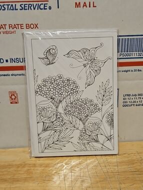 Blank Floral Coloring Print Set – Black & White Botanical Art